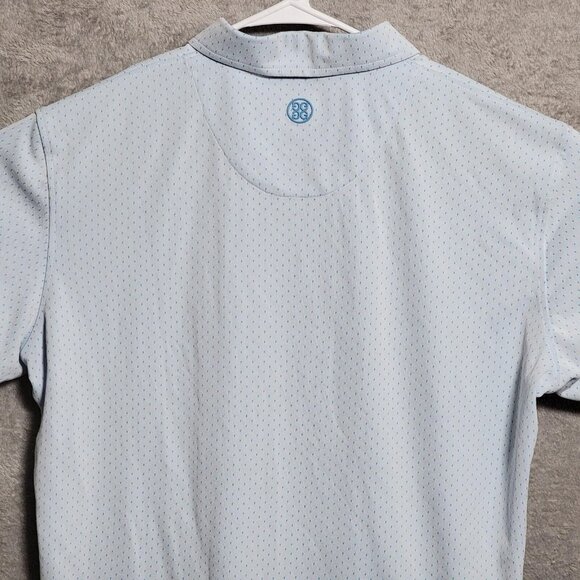 G FORE Polo Shirt Mens XL Light Blue Micro Dot Golf Performance Stretch Preppy - Picture 5 of 12